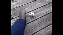 Foot Soccer With Black Nylon Stockings 1
